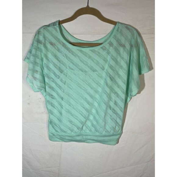 no boundaries short sleeve shirt green sheer 2 layered polyester small READ - Picture 5 of 11